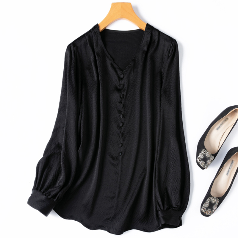 Silk Blouse Button - Blus Sutra Wanita 93% Sutra Murbei