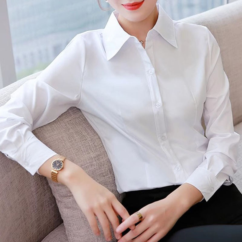 Women Formal Wear Korean - Kemeja Wanita Formal Slim Fit Putih