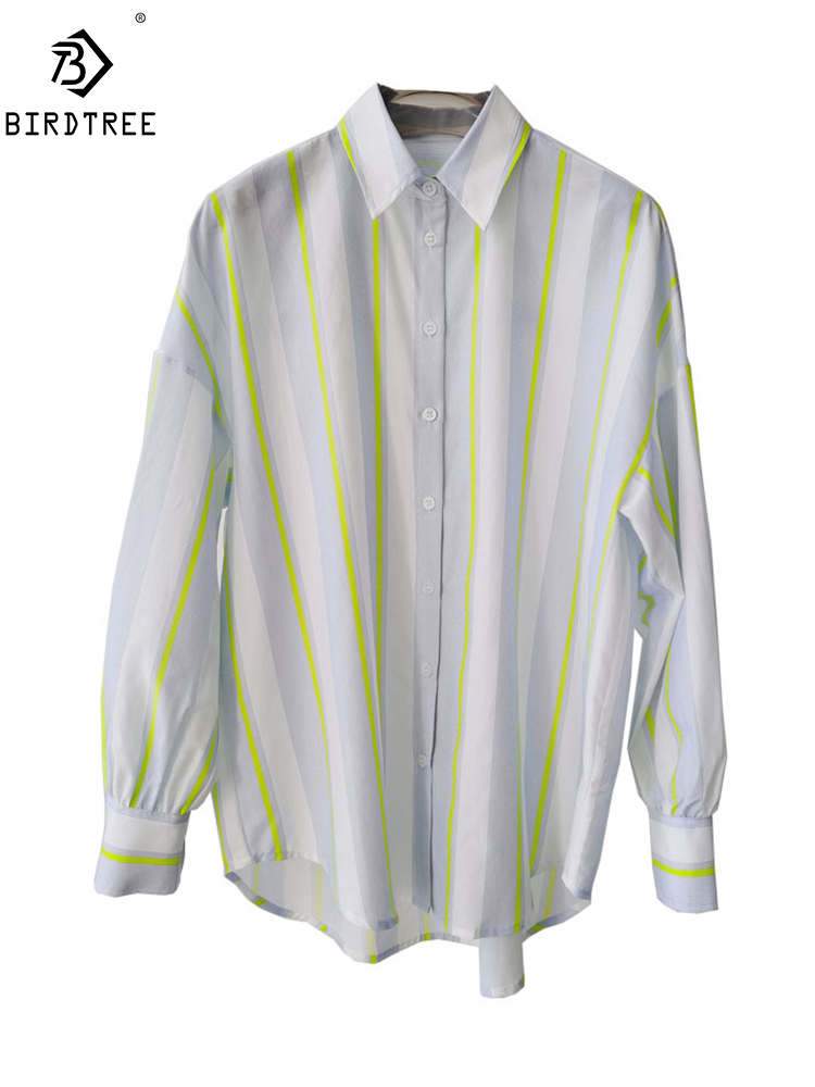 Silk Blouse Button - BirdTree, Kemeja Elegan Sutra Asli 16MM