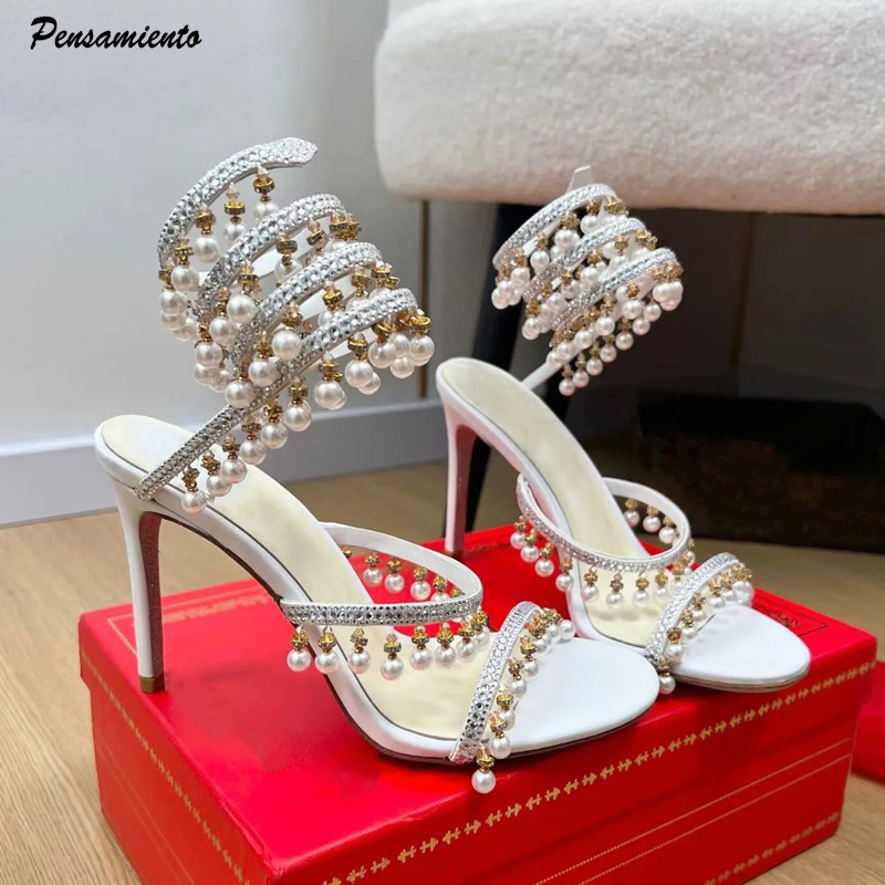 Women'S Formal Wear For Wedding - Sandal Gladiator Wanita Mewah Berhias Mutiara