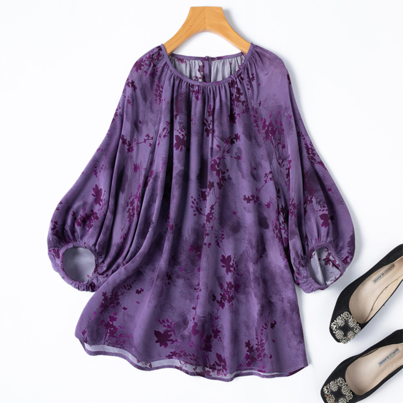 Silk Blouse Button - Blus Sutra Wanita 100% Kemeja Atasan