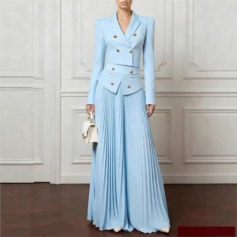 Women Formal Wear For Summer - Setelan 2 Potong Berkelas dengan Blazer
