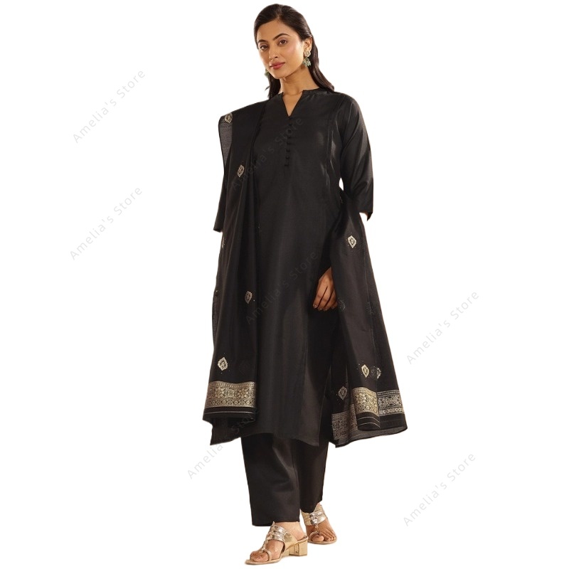 Women Formal Wear Ethnic - Setelan 3-Pcs Kurta, Celana, dan Dupatta