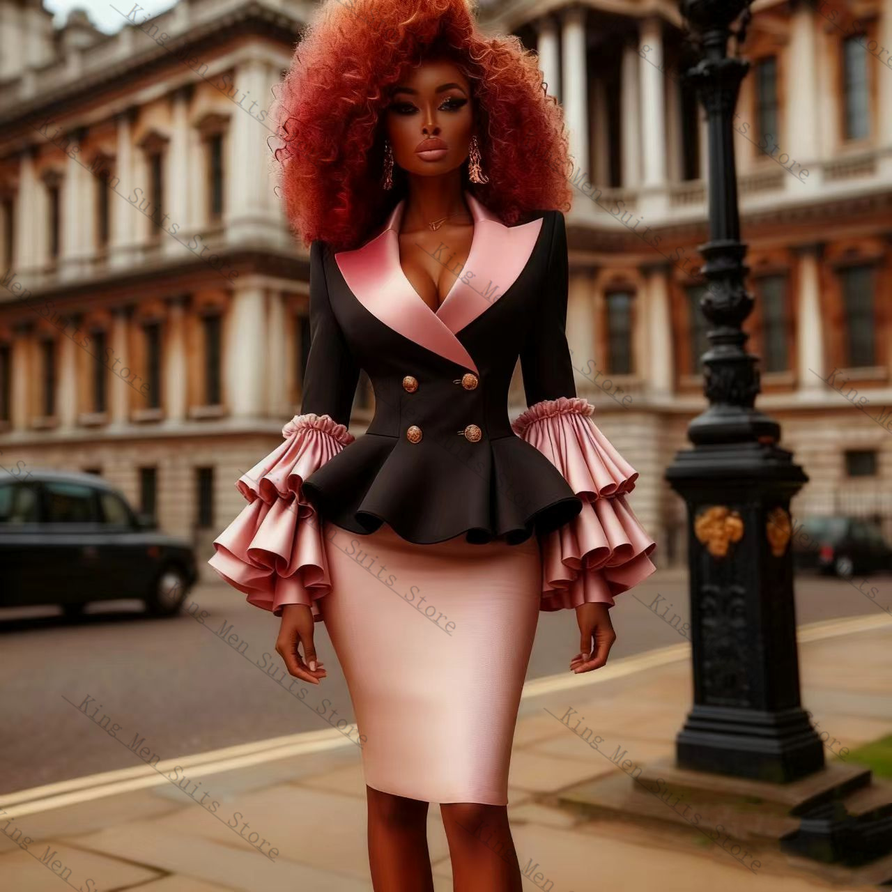 Setelan Jas Wanita Black Pink  - Women'S Formal Wear Tuxedo ulasan dan harga