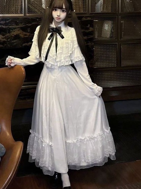 Gaun Maxi Putih Bergaya Jepang - Formal Wear Women Us ulasan dan harga