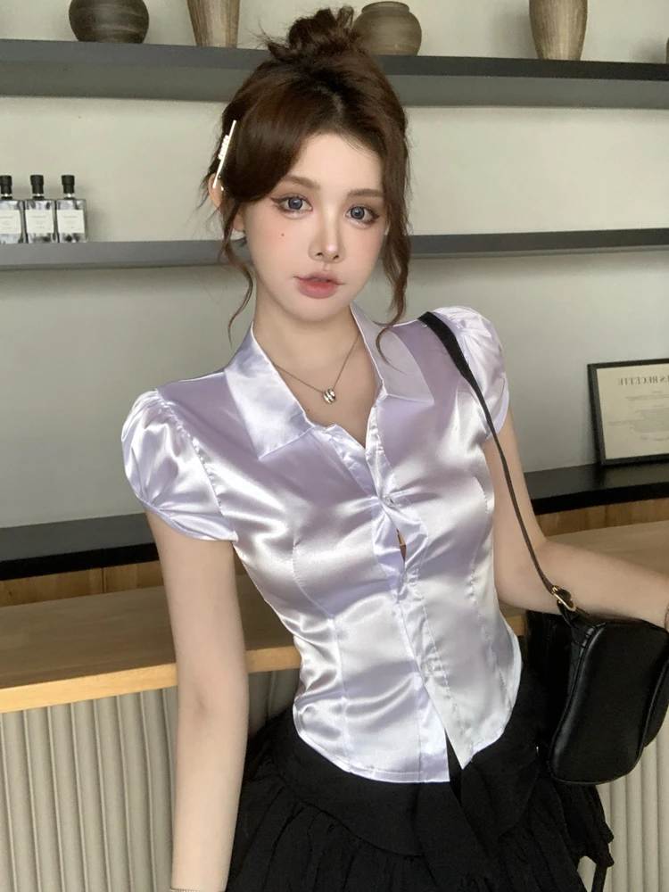 Kemeja Sutra Seksi Musim Panas - Silk Blouse Button ulasan dan harga