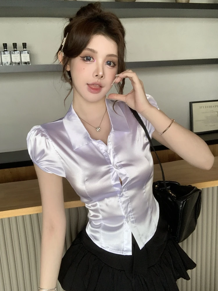 Kemeja Sutra Seksi Musim Panas - Silk Blouse Button ulasan dan harga