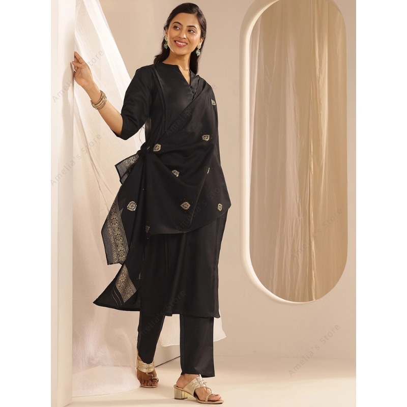 Setelan 3-Pcs Kurta, Celana, d - Women Formal Wear Ethnic ulasan dan harga