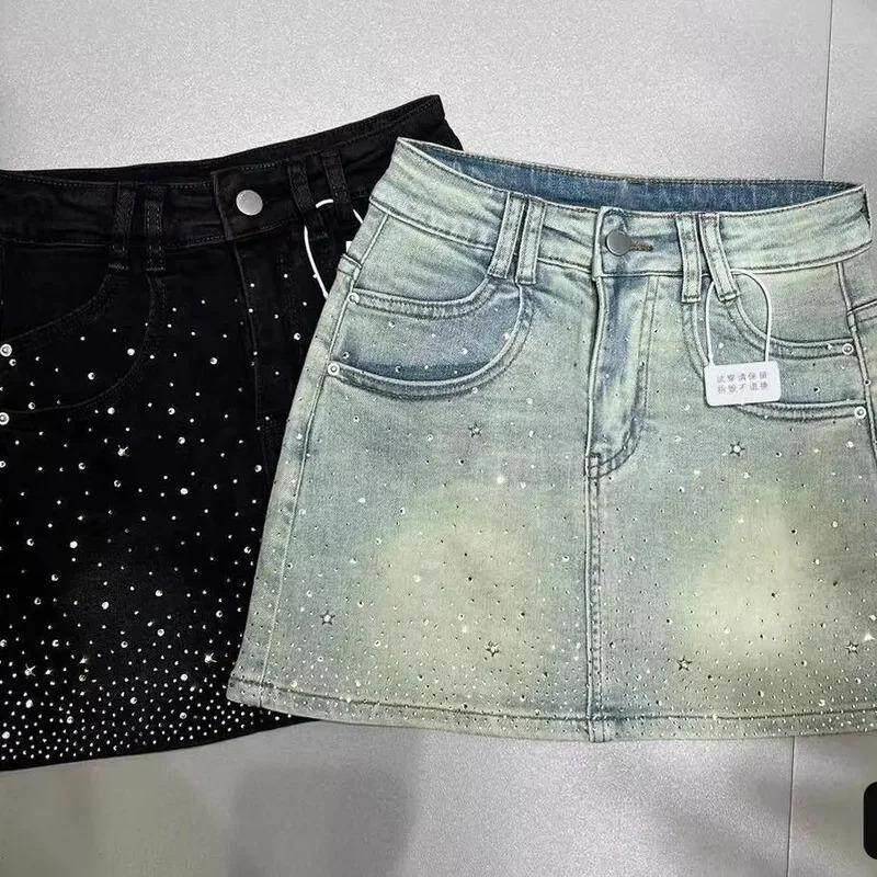 Rok Denim Berhias Rhinestone K - K&G Women'S Formal Wear ulasan dan harga