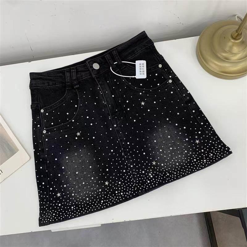 Rok Denim Berhias Rhinestone K - K&G Women'S Formal Wear ulasan dan harga