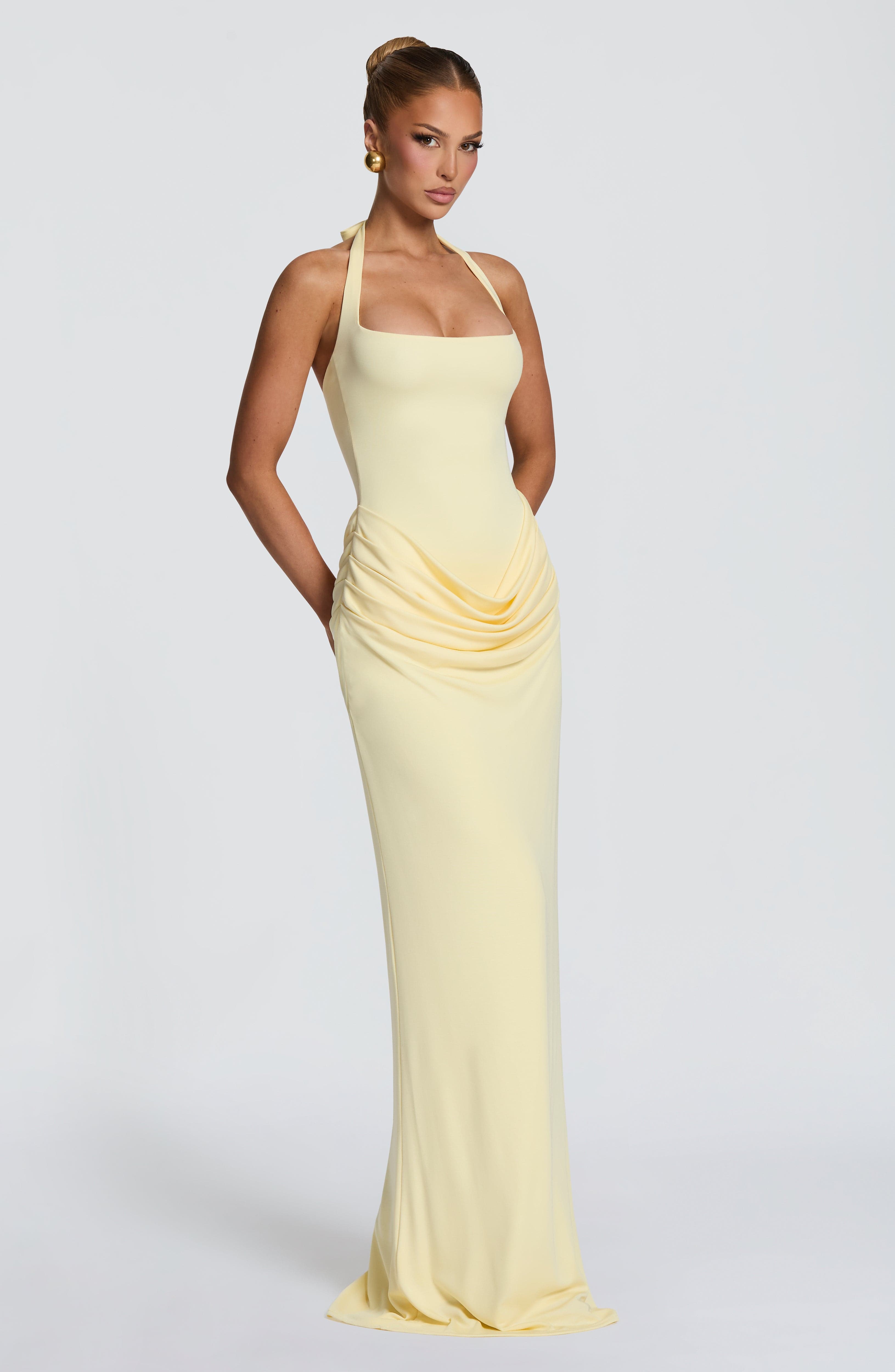 Gaun Maxi Halter Square Neck d - Women'S Formal Wear For Wedding ulasan dan harga