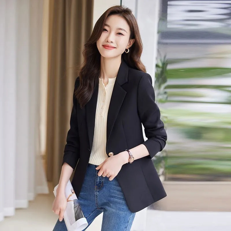 Jaket Jas Hitam Korea untuk Wa - Women Formal Wear Korean ulasan dan harga
