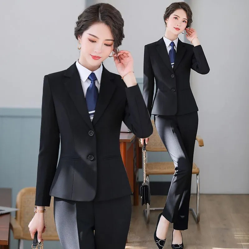 Jaket Jas Hitam Korea untuk Wa - Women Formal Wear Korean ulasan dan harga