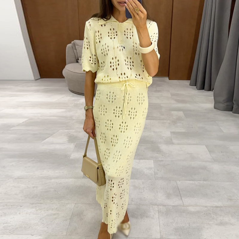 Setelan Dua Potong Warna Solid - Women Formal Wear For Summer ulasan dan harga